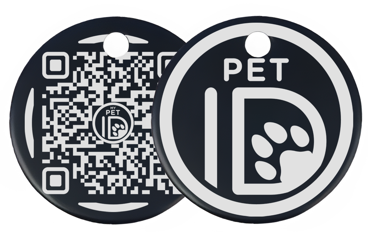 Midnight Black Aluminum MyPetID Tag