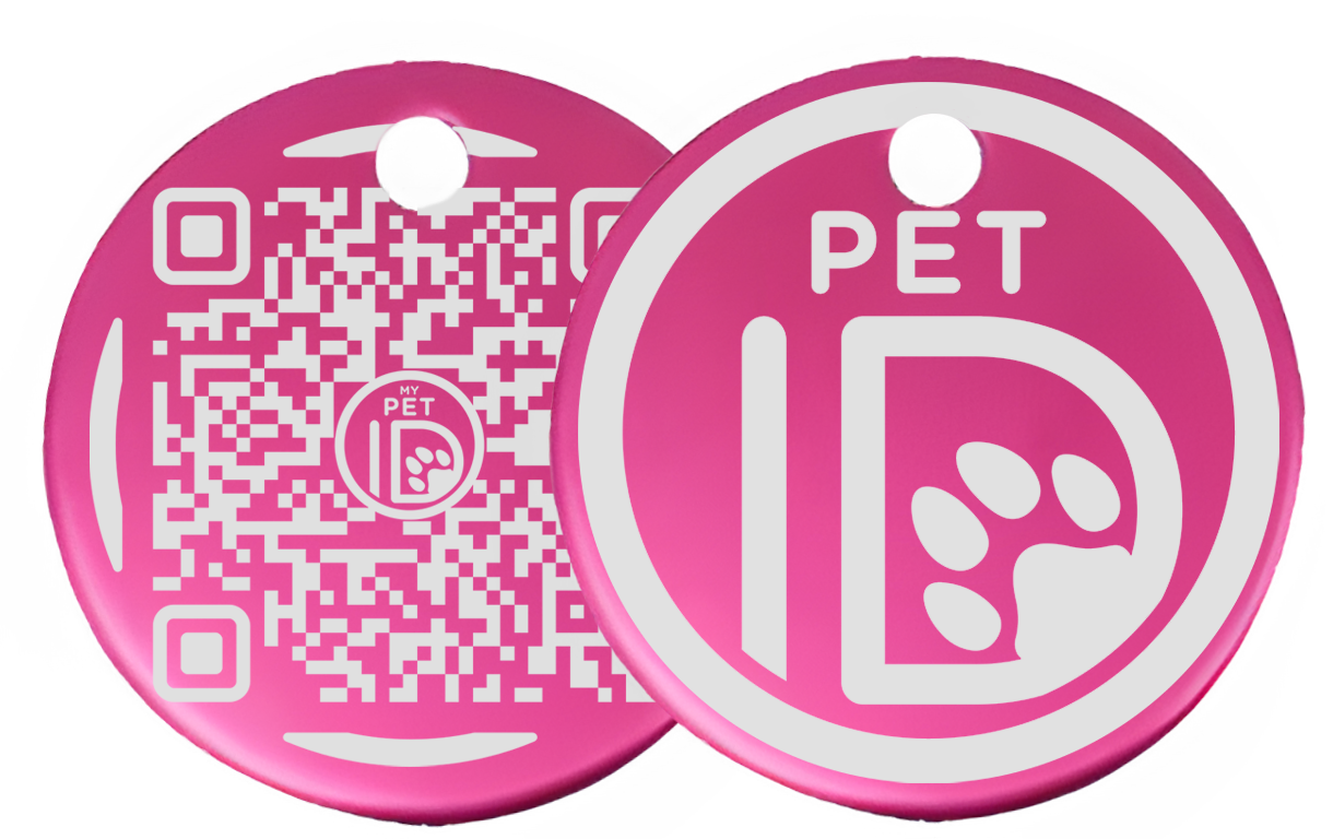 Hot Pink Aluminum MyPetID Tag