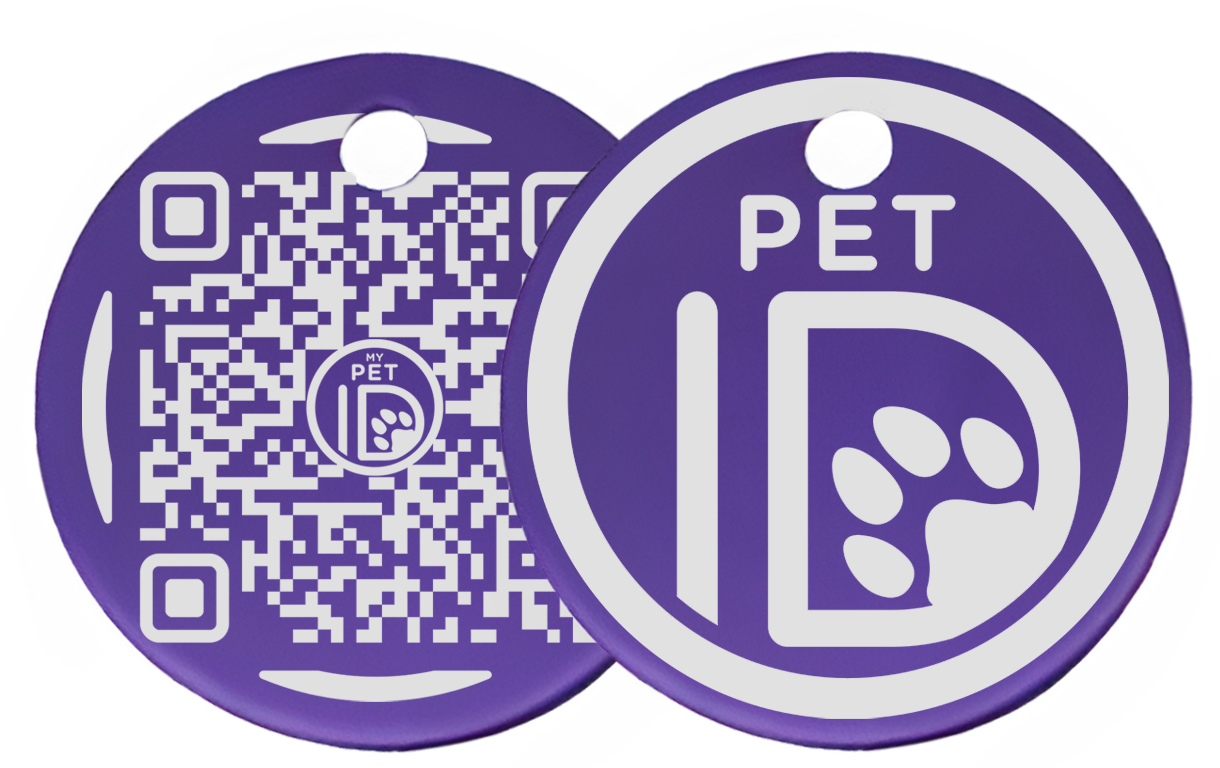 Royal Purple Aluminum MyPetID Tag