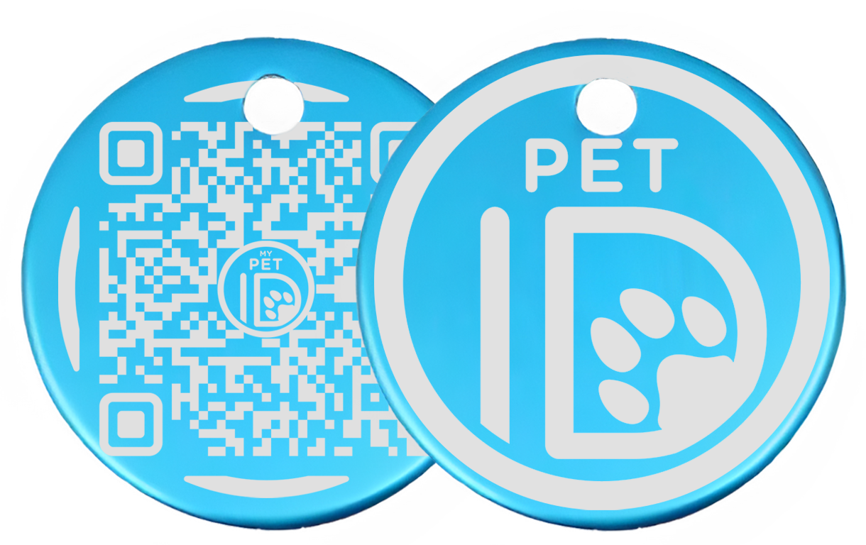 Aqua Blue Aluminum MyPetID Tag