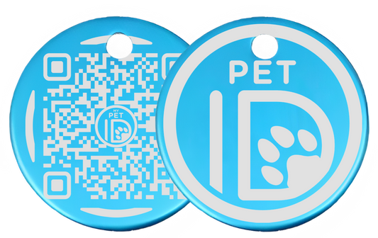 Aqua Blue Aluminum MyPetID Tag