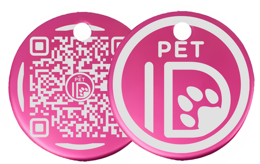 Hot Pink Aluminum MyPetID Tag