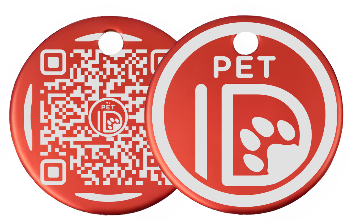 Raging Red Aluminum MyPetID Tag